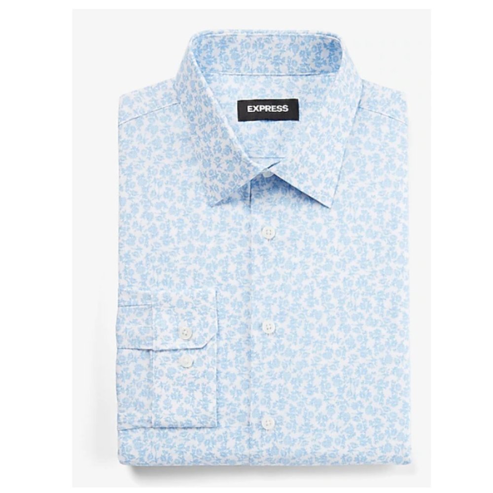 Express - Slim Floral Dress Shirt